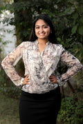 Vintage Rose Chiffon Long Sleeve Top