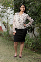 Vintage Rose Chiffon Long Sleeve Top