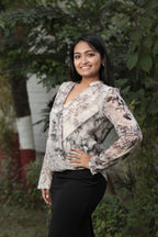 Vintage Rose Chiffon Long Sleeve Top