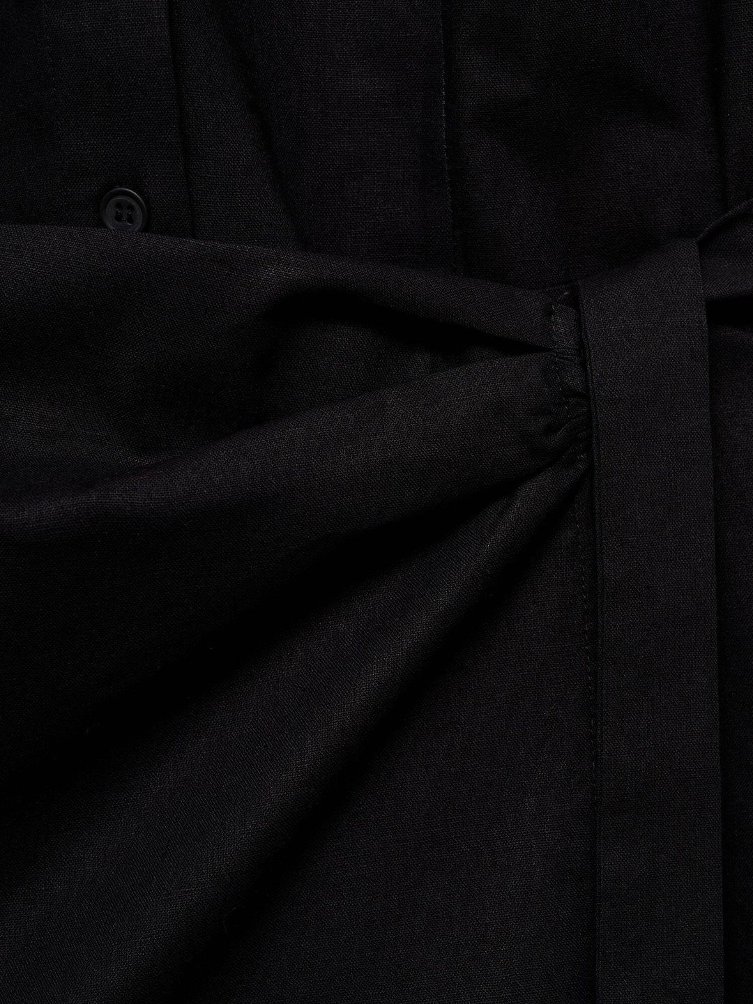 Black Sleeveless Button-Down Mini Shirt Dress