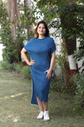 Effortless Style Blue Midi
