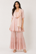Khari Pink Kurta With Sharara Set Of 3