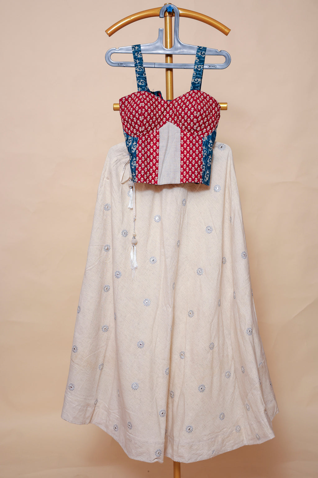 Handcrafted Red & Ivory Chaniya Choli