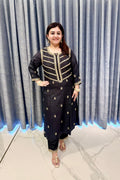 Midnight Black Embroidered Kurta Set