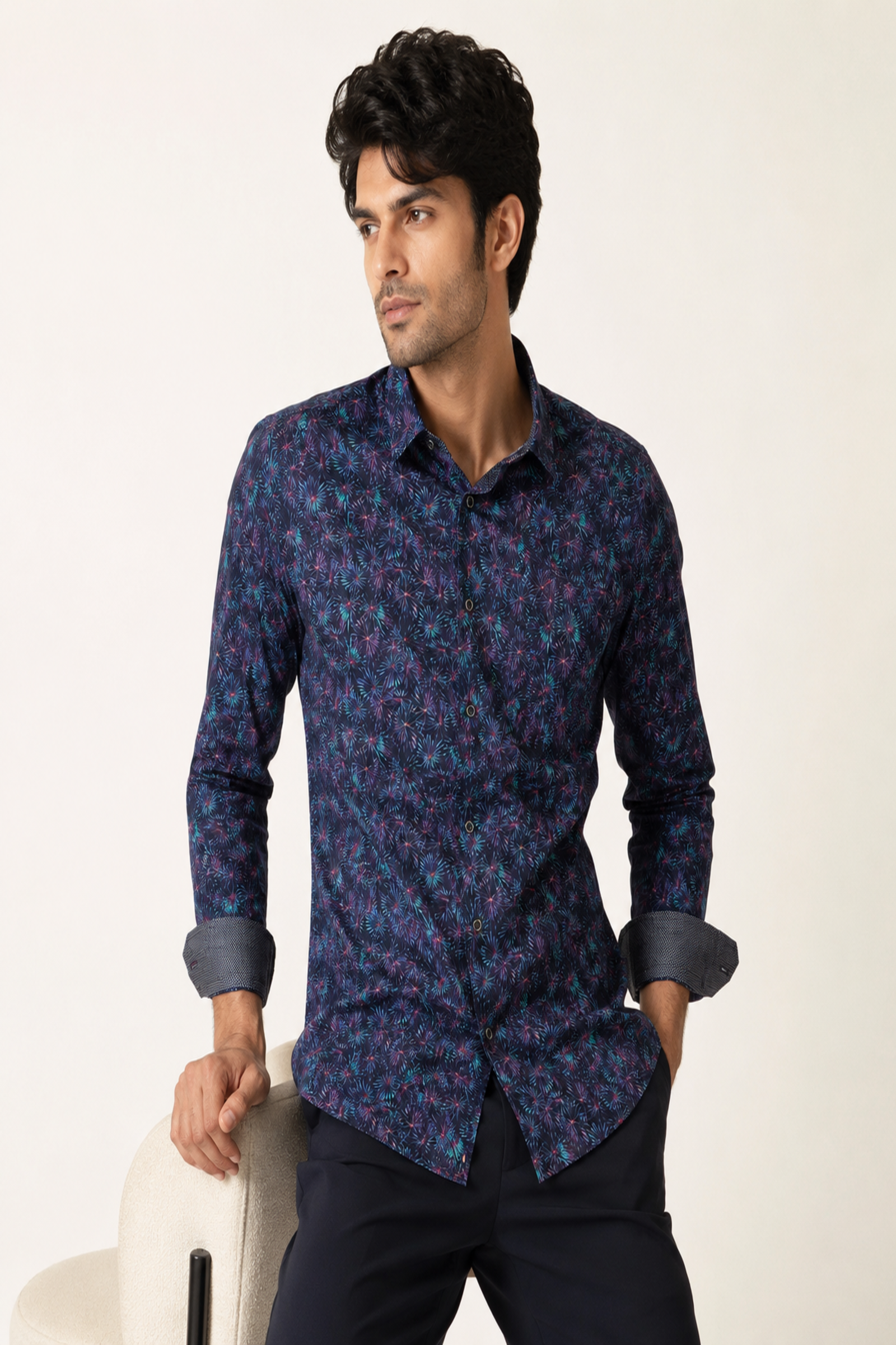 Midnight Firework Printed Shirt