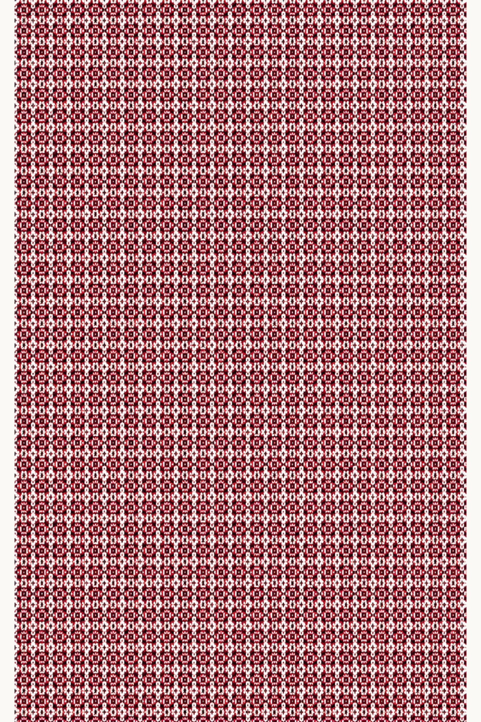 Maroon & White Geometric Micro-Print Formal Shirt