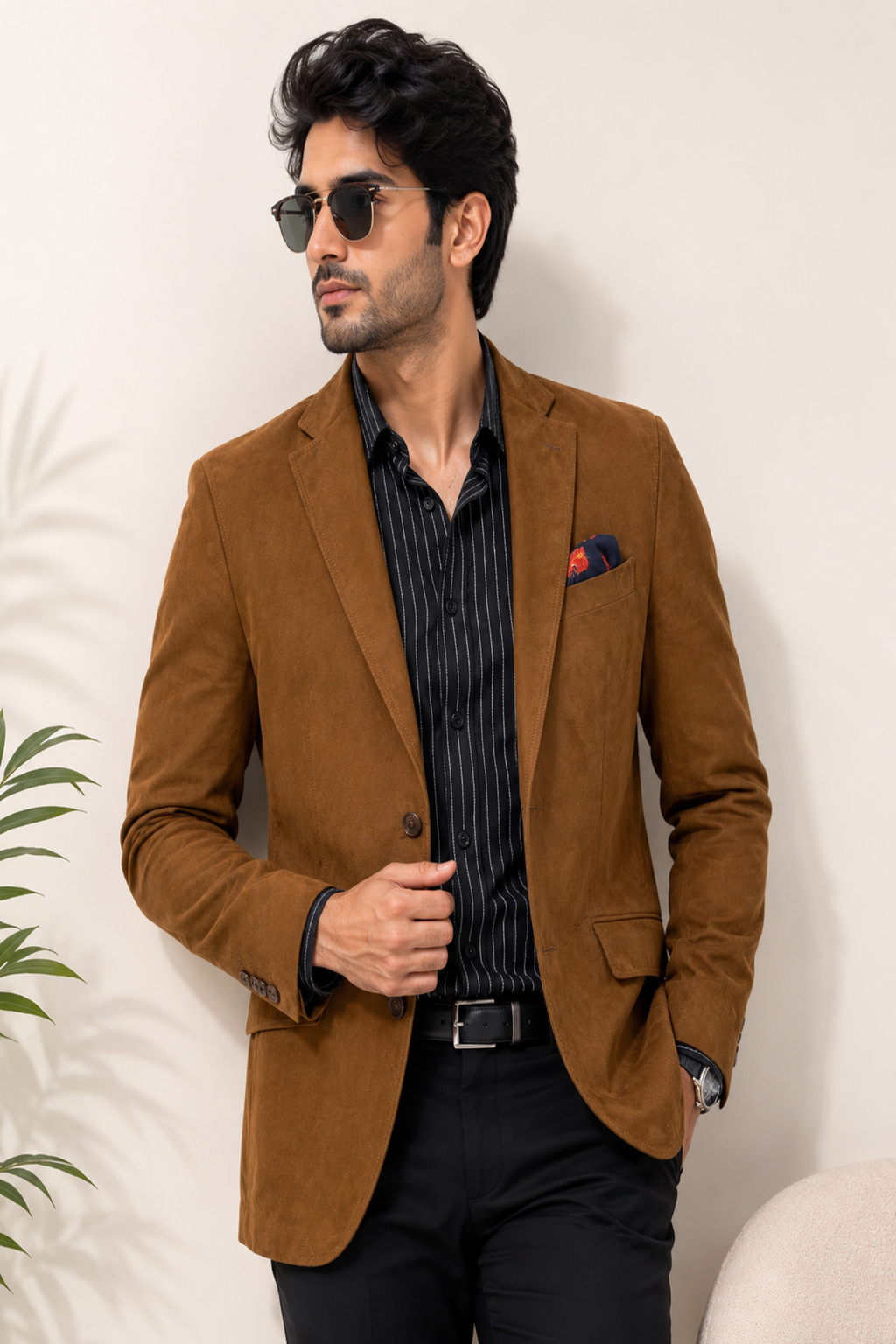 Tan Suede Luxury Casual Blazer