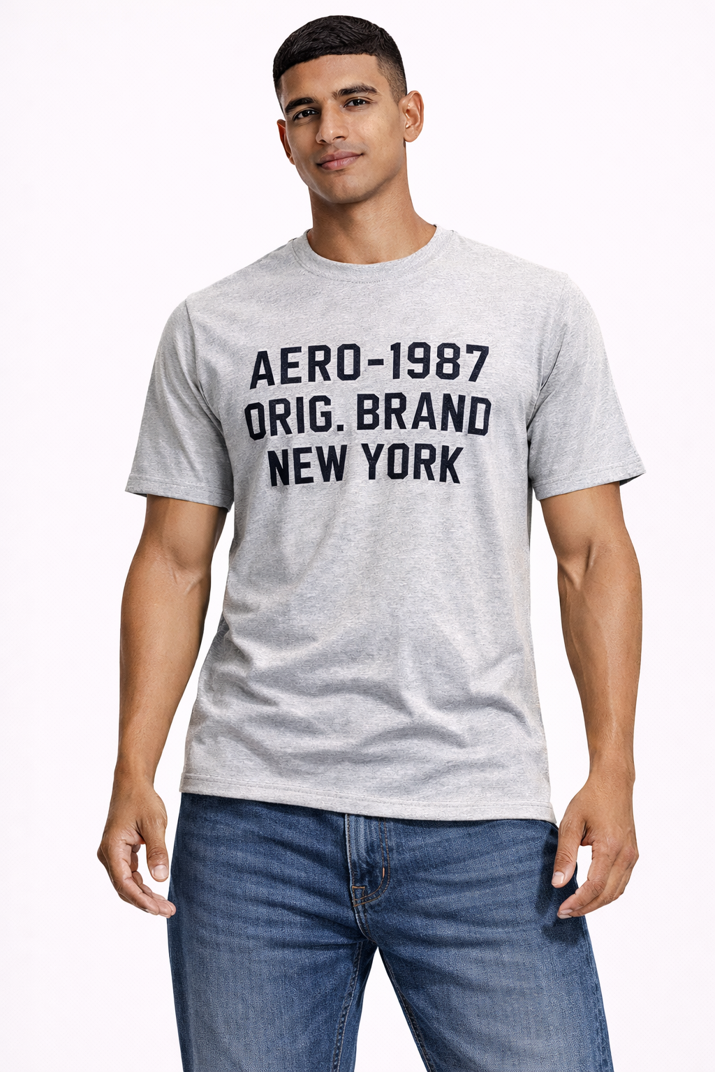 Heather Grey Graphic Print Crew Neck T-Shirt