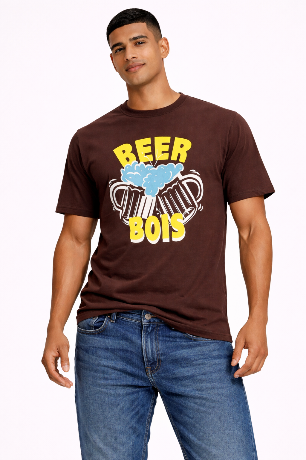 Trendy Brown Printed T-Shirt