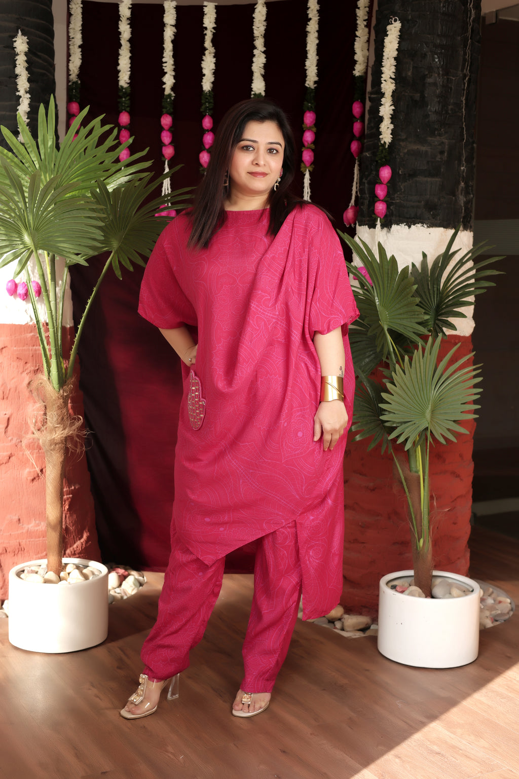 Royal Pink Ethnic Co-Ord Ensemble