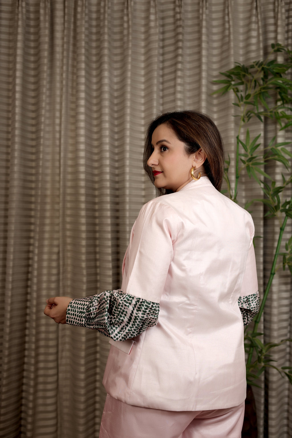 Premium Pink Blazer & Palazzo Set