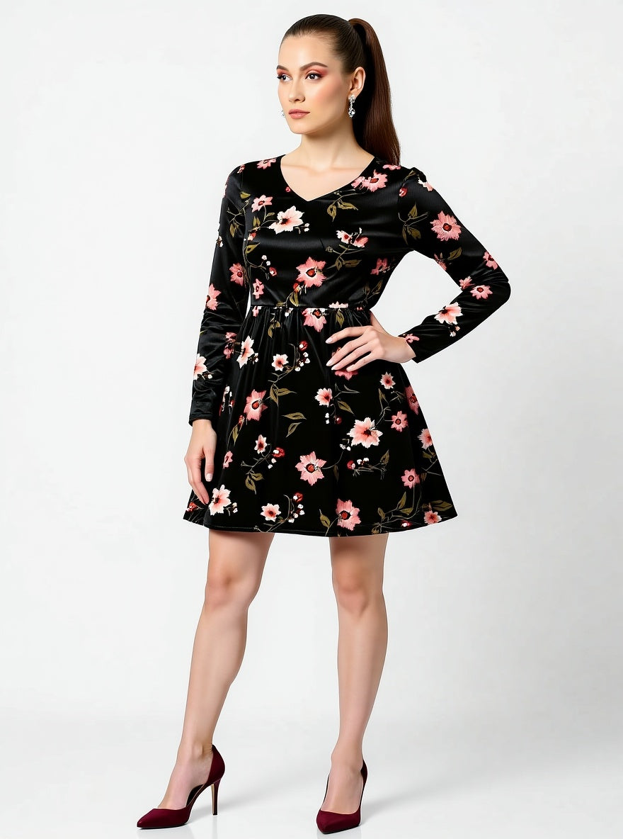 Floral Print A-line Dres