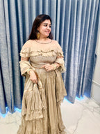 Moonlit Beige Ruffle Chaniya Choli