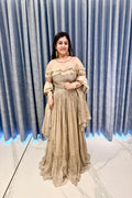 Moonlit Beige Ruffle Chaniya Choli
