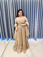 Moonlit Beige Ruffle Chaniya Choli