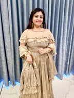 Moonlit Beige Ruffle Chaniya Choli