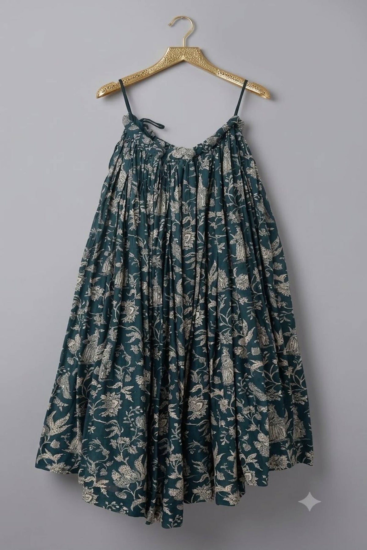 Indigo Teal Floral Chaniya