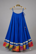 Royal Blue Multicolour Border Chaniya