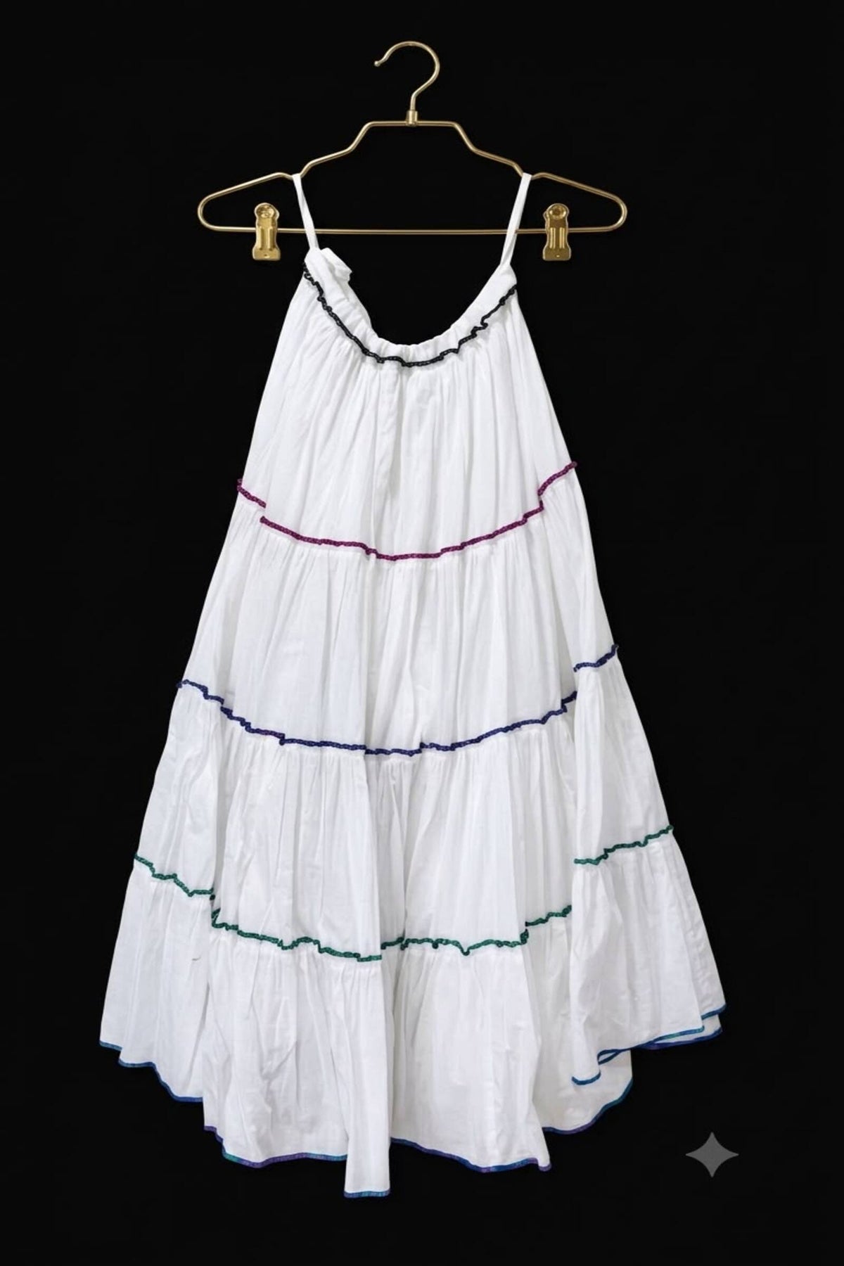 White Festive Tiered Flare Chaniya