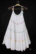 White Festive Tiered Flare Chaniya