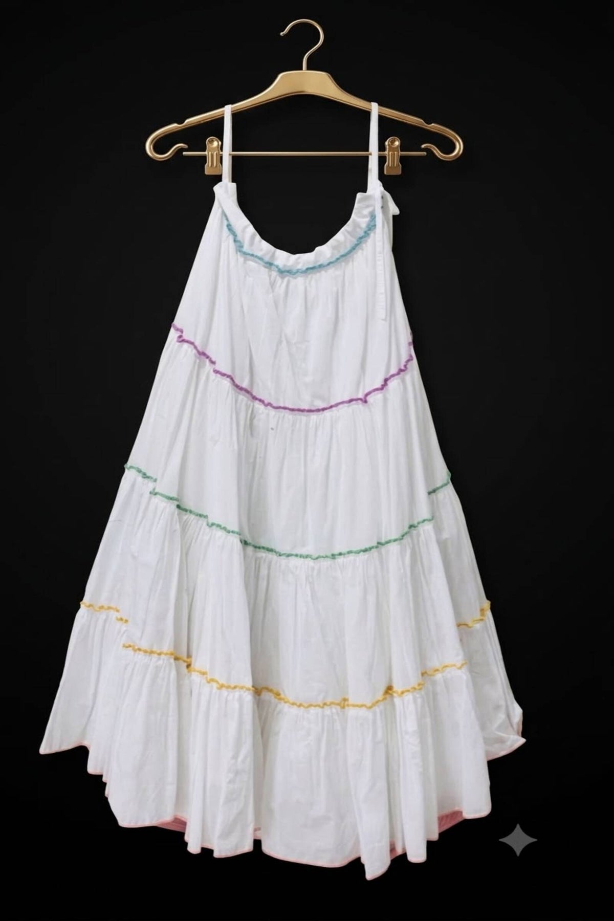 White Festive Tiered Flare Chaniya