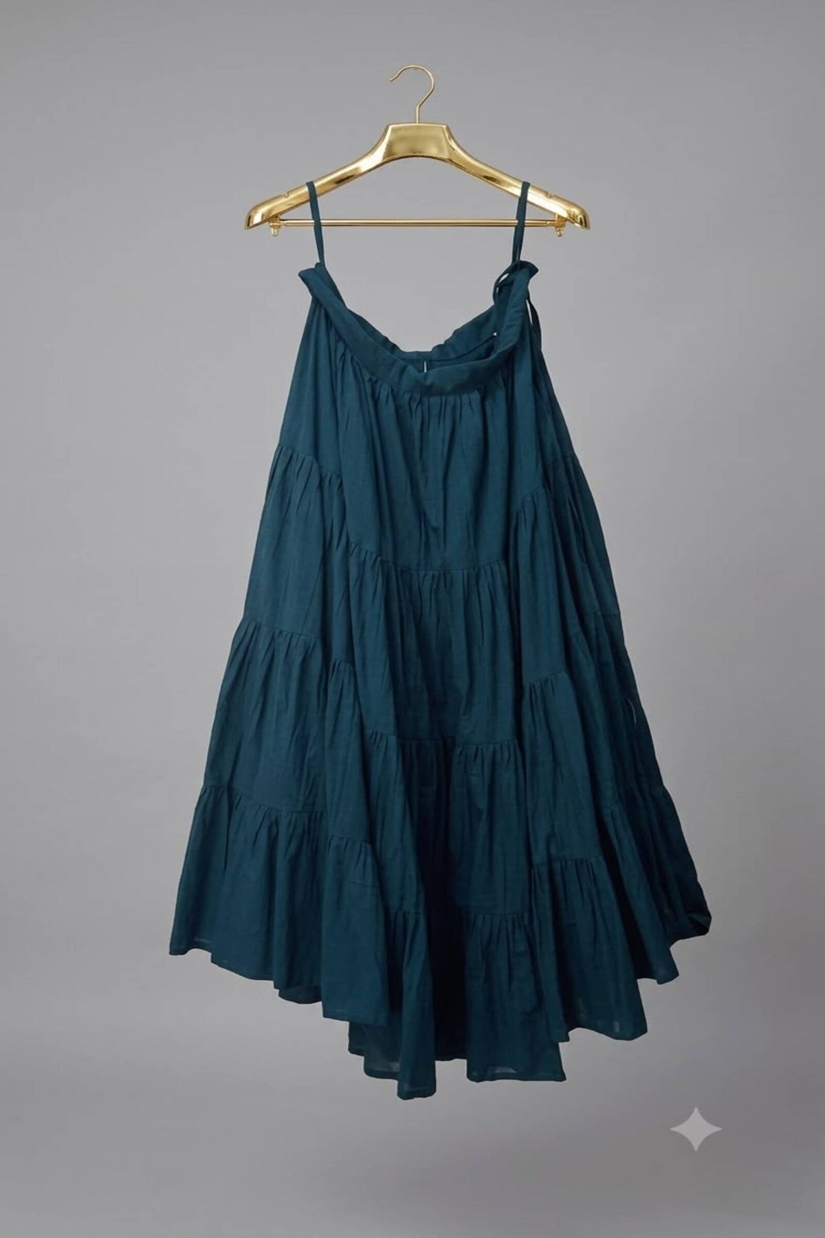 Teal Blue Tiered Flare Chaniya