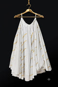 White & Gold Lehriya Festive Chaniya