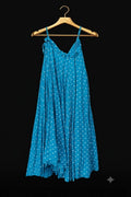 Turquoise Blue Bandhani Print Flared Chaniya