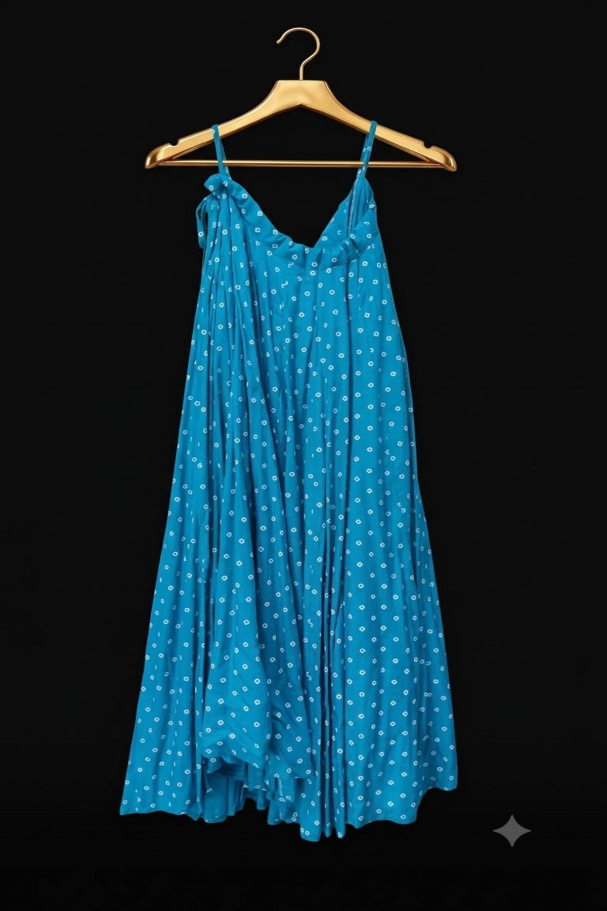 Turquoise Blue Bandhani Print Flared Chaniya