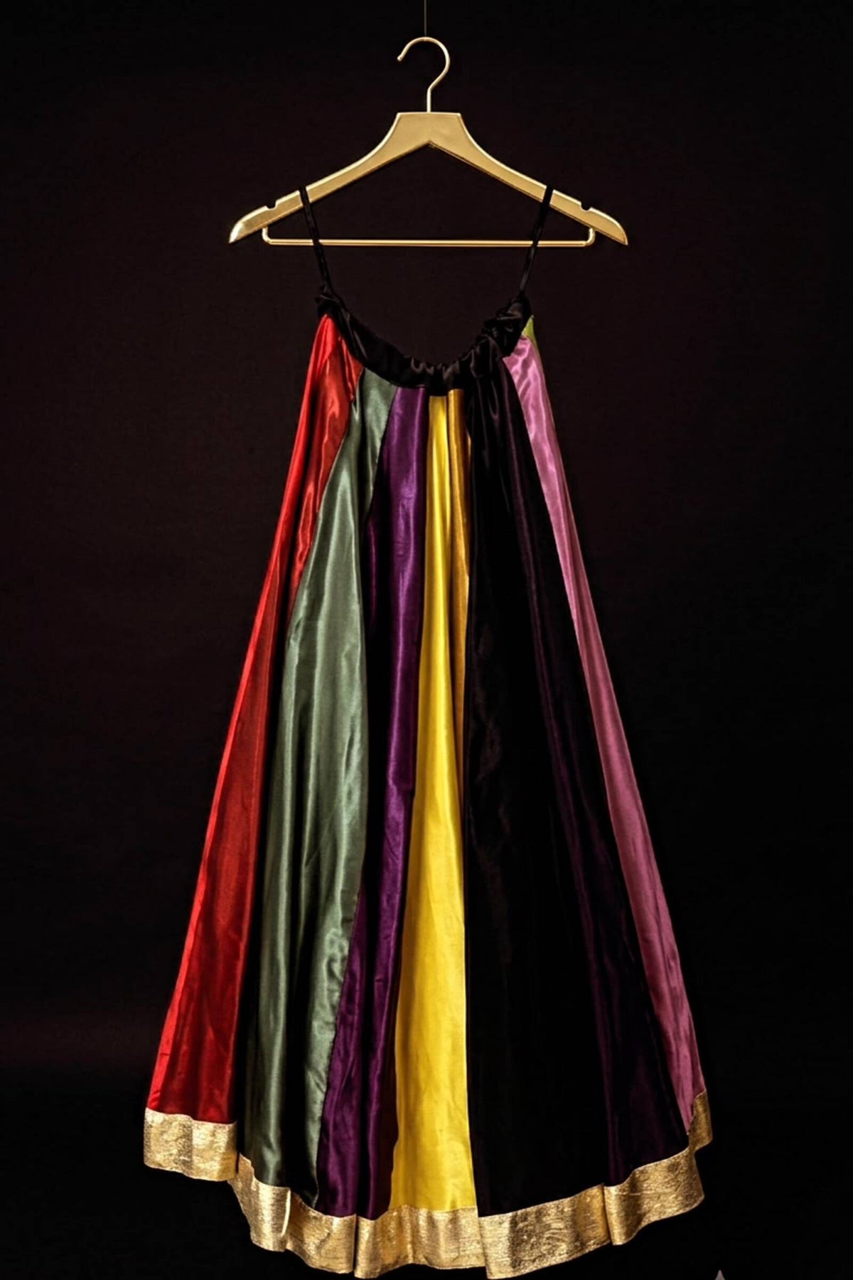 Multicolor Jewel-Tone Flared Chaniya