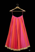 Pink & Orange Striped Navratri Chaniya