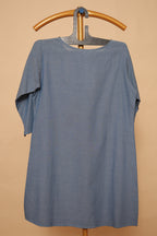 Slate Blue Pleated cotton dress