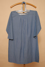 Slate Blue Pleated cotton dress