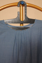 Slate Blue Pleated cotton dress