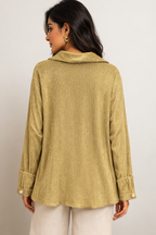 Champagne Shimmer Peplum Shirt