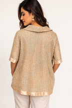 Champagne Gold Lattice-Mesh Polo