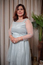 Elegant Shimmering Powder Blue Party Wear Gown