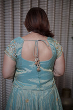 Aqua Blue Embroidered Chaniya Choli Set