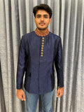Royal Navy Blue Jacquard Jodhpuri