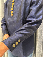Royal Navy Blue Jacquard Jodhpuri