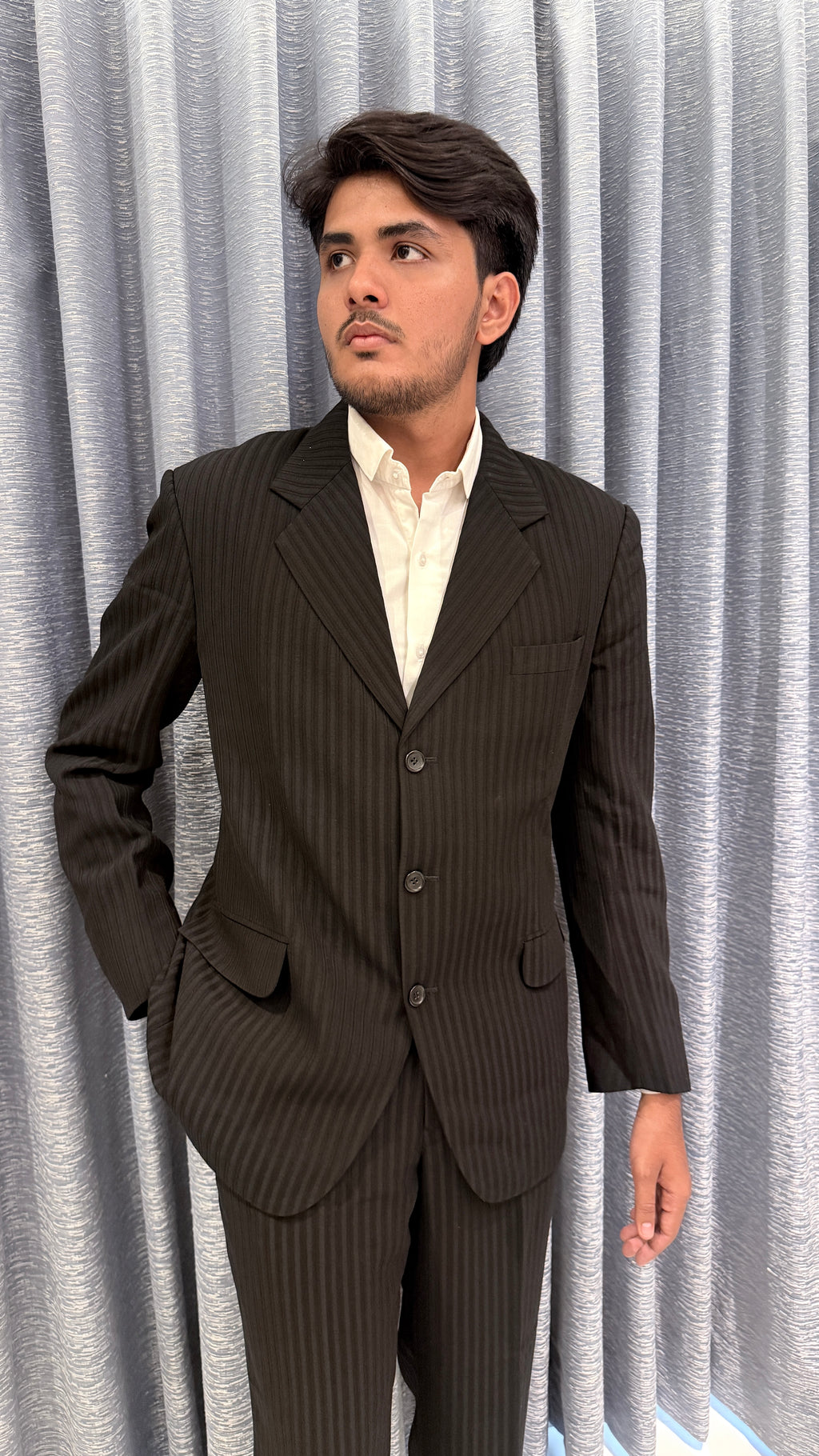 Classic Charcoal Pinstripe 3-Button Suit