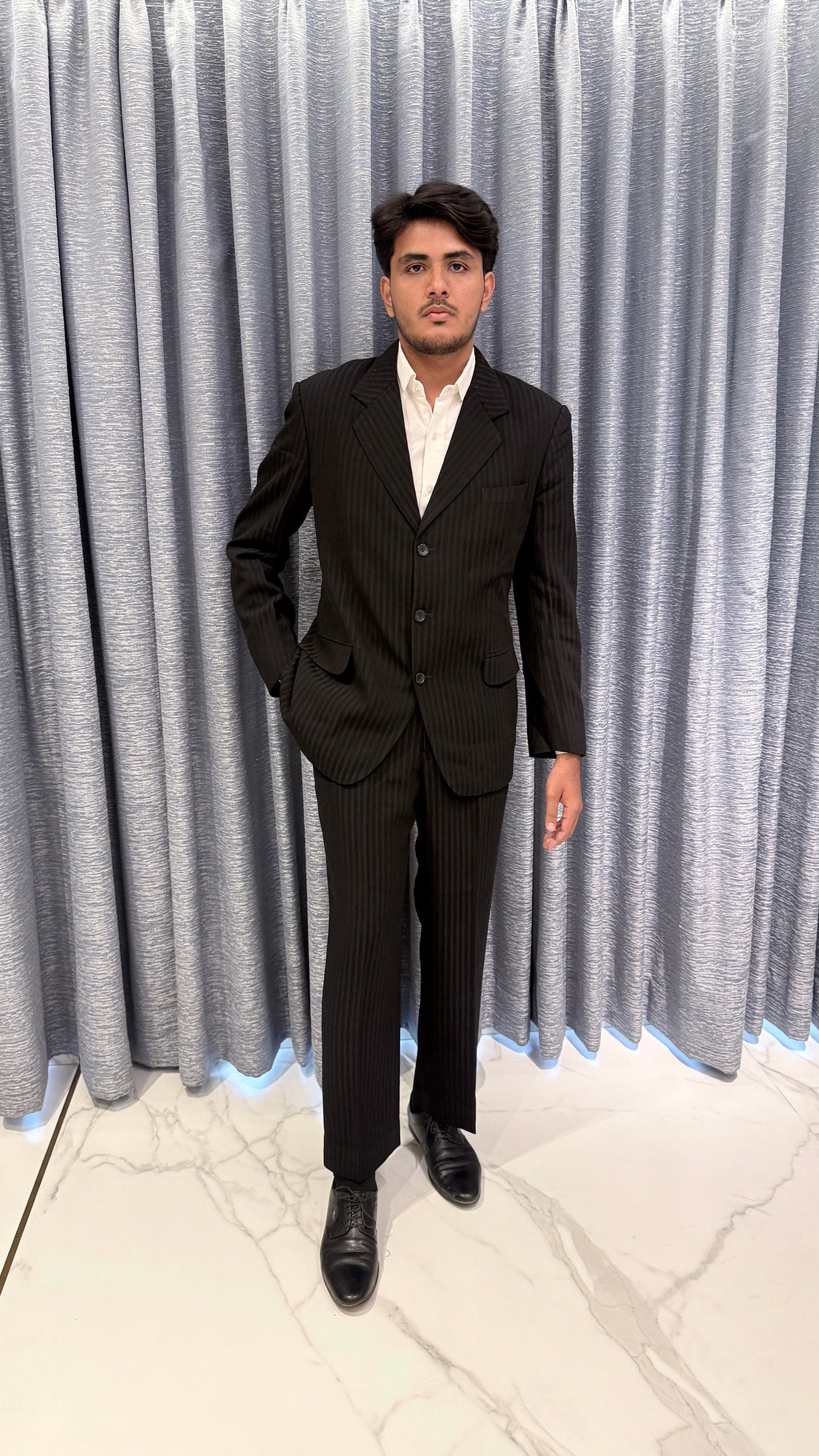 Classic Charcoal Pinstripe 3-Button Suit