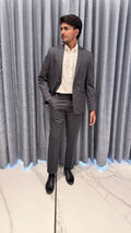 Sleek Slate Grey Two-Piece Suit – Slim-Fit Blazer & Trousers