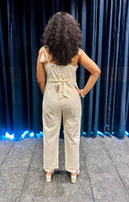 A Stunning Hand-Embroidered Chikankari Jumpsuit with Ruffle Details