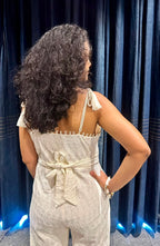 A Stunning Hand-Embroidered Chikankari Jumpsuit with Ruffle Details