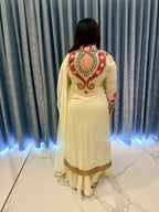 Designer Pastel Green & Pink Festive Gown