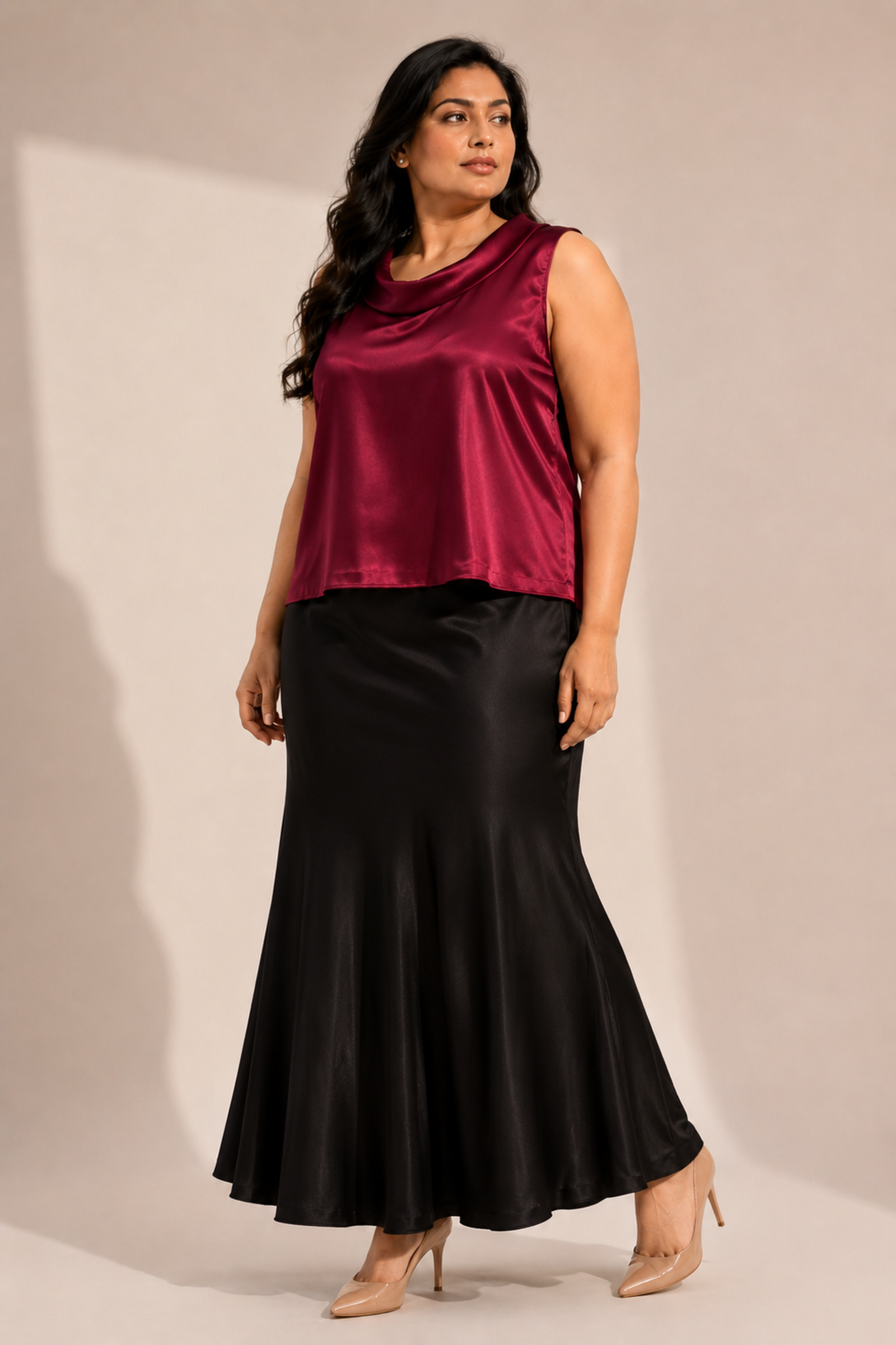 Wine Divine Cowl Neck Blouse