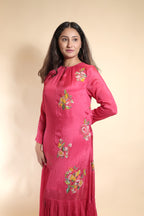 Floral Embroidery Full Sleeve Gown