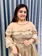 Moonlit Beige Ruffle Chaniya Choli