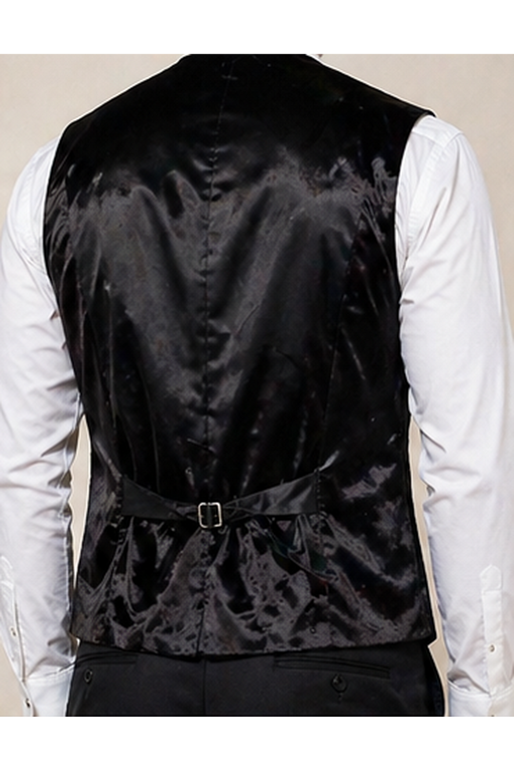 Luxurious Black Crushed Velvet Slim-Fit Waistcoat
